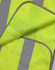 A bright yellow safety vest with grey reflective shoulder tapes, featuring contrast stitching and a soft inner lining.