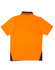 A bright orange unisex polo shirt made from bamboo charcoal, featuring a logo and short sleeves.