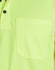 A vibrant yellow-green short-sleeve polo shirt featuring a pocket and a subtle textured design. It has a logo.