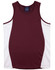 A maroon singlet featuring white contrast mesh panels and a logo on the tag.