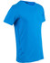 A blue men's Cooldry stretch tee featuring short sleeves and a textured side panel. It has a logo on it.