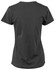 A grey ladies' cotton semi-fitted tee with short sleeves and a round neckline, featuring a logo on the back.