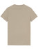 A beige premium cotton t-shirt with a simple design and short sleeves, featuring a logo on the fabric.