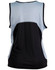 A ladies' sprint singlet featuring a light blue upper section and a black lower section, with a mesh design and logo.
