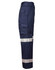Navy work pants featuring reflective strips and a pocket on the leg, designed for durability and practicality.