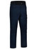 Navy work pants made of rip-stop poly/cotton blend, featuring pockets and a secure waistband. 