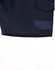 Unisex cotton stretch drill shorts in navy with a pocket detail. Features branding on the garment.