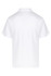 A white polo shirt with a classic collar and short sleeves. The back view features a simple design and a logo.