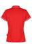 A red polo shirt with white trim and a branded logo, featuring a classic collared design.