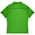 A green polo shirt with black detailing at the sleeves and back. Features a logo on the front.