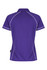A purple polo shirt with white piping details and a logo on the side. The shirt has a classic collar and short sleeves.