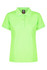 A bright lime green polo shirt with a classic collar and a small logo on the neckline.