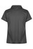 A dark grey polo shirt with a classic collar and short sleeves, featuring a logo on the front.