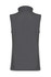 A grey sleeveless vest with a high collar, featuring a logo on the back.
