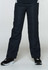 Track pants in black, designed for kids, featuring a loose fit and simple styling. The image includes a branded logo.