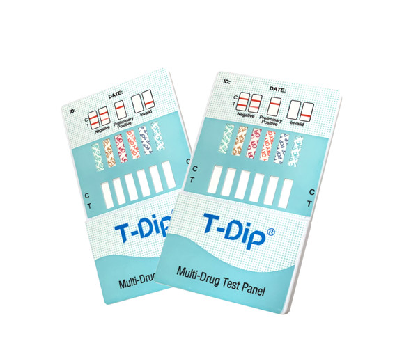 12 Panel UDS T-Dip Card (Box of 25); CLIA Waived - AMP, BAR, BZO, COC, MAMP, MDMA, MTD, OPI, OXY, PCP, PPX, THC