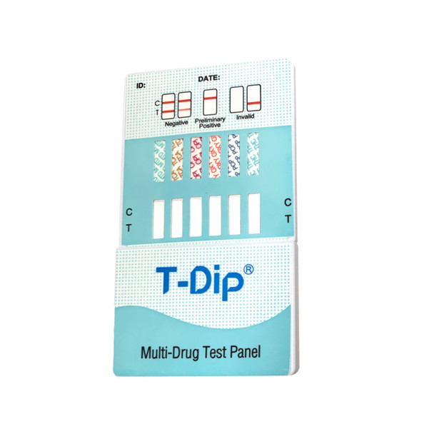 5 Panel UDS T-Dip Card (Box of 25); CLIA Waived - COC, MAMP, MDMA, OPI, THC