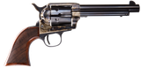 Taylors & Company 550811DE Smoke Wagon Uberti 357 Mag 6 Shot 5.50" Blued Round Barrel & Cylinder, Color Case Hardened Steel Frame, Checkered Walnut Navy Grip, Exposed Hammer