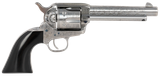 Taylors & Company 555158 1873 Cattleman Uberti 357 Mag/38 Special 6rd Shot 5.50" White Engraved Round Barrel, Cylinder & Steel Frame, Black Polymer Navy Grip, Exposed Hammer