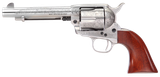 Taylors & Company 550929 1873 Cattleman 357 Mag Caliber with 5.50" Barrel, 6rd Capacity Cylinder, Overall White Floral Engraved Finish Steel & Walnut Grip