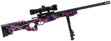 Crickett KSA2148 Precision Package 22 LR Caliber with 1rd Capacity, 16.12" Bull Barrel, Blued Metal Finish & Fixed Thumbhole Muddy Girl Synthetic Stock Right Hand (Youth) Includes Scope & Bipod