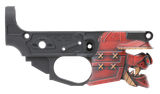 Spikes STLB630-PH Rare Breed Samurai Stripped Lower Receiver Multi-Caliber 7075-T6 Aluminum Black Anodized with Painted Front for AR-15
