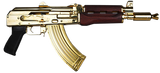 Zastava Arms Usa ZP92762SRGL ZPAP 92 7.62x39mm 30+1 10" 24K Gold Plated/ Cold HammerForged/ Chrome Lined Barrel, Steel 24K Gold Plated Receiver, Serbian Red Wood Grips