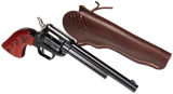 Heritage Mfg RR22B6LHOL Rough Rider  22 LR 6 Shot 6.50" Black Oxide Barrel, Frame & Cylinder, Cocobolo Grips Features Hunter Debossed Leather Holster