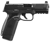 FN 66101389 545 MRD Full Size 45 ACP 10+1 4.10" Black Target Crown Steel Barrel, Black PVD Optic Cut/Serrated Steel Slide & Polymer Frame w/Picatinny Rail, Ambidextrous