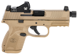 FN 66100801 509 Compact Tactical 9mm Luger  4.32" Threaded Barrel, 10+1 ,  Flat Dark Earth ,  Night Sights ,  Manual Safety Includes Viper Red Dot
