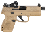 FN 66100801 509 Compact Tactical 9mm Luger  4.32" Threaded Barrel, 10+1 ,  Flat Dark Earth ,  Night Sights ,  Manual Safety Includes Viper Red Dot