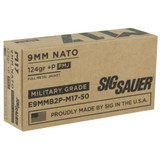 SIG AMMO 9MM M17 124GR +P FMJ 50/100