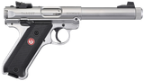 Ruger 40126 Mark IV Target 22 LR 10+1 5.50" Satin Threaded Bull Barrel, Drilled & Tapped Receiver, Satin Stainless Steel Frame, Black Checkered Polymer Grip, Right Hand