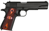 Auto-Ordnance 1911BKOW 1911 A1 GI Spec 45 ACP 7+1, 5" Stainless Steel Barrel, Matte Black Serrated Carbon Steel Slide & Frame w/Beavertail, Checkered Wood w/Integrated US Logo Grip