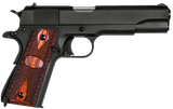 Auto-Ordnance 1911BKOW 1911 A1 GI Spec 45 ACP 7+1, 5" Stainless Steel Barrel, Matte Black Serrated Carbon Steel Slide & Frame w/Beavertail, Checkered Wood w/Integrated US Logo Grip