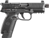 FN 66101011 502 Tactical 22 LR 10+1 4.60" Steel Threaded Barrel, Black Optic Ready/Serrated Slide & Polymer Frame w/Picatinny Rail, Black Textured Polymer Grip, Ambidextrous