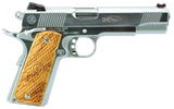 TriStar 85635 American Classic Trophy 1911 45 ACP 8+1, 5" Stainless Steel Barrel, Chrome Serrated Steel Slide, Chrome Steel Frame w/Beavertail, Wood Grip