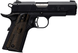 Browning 051815490 1911-22 Black Label Compact 22 LR 10+1 3.63" Stainless Steel Barrel, Matte Black Serrated Slide & Polymer Frame w/Beavertail, Black Laminate Stippled Grip