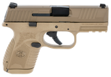 FN 66100819 509 Compact 9mm Luger 3.70" Barrel 10+1, Flat Dark Earth Polymer Frame With Mounting Rail, Flat Dark Earth Stainless Steel Slide, No Manual  Safety