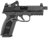 FN 66100846 509 Tactical 9mm Luger 10+1 4.50" Threaded Barrel, Matte Black Polymer Frame w/Mounting Rail, Optic Cut Matte Black Stainless Slide, No Manual Safety, Includes Viper Red Dot