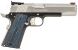 Colt Mfg O5970GCLTT Gold Cup Lite 45 ACP 8+1 5" Stainless National Match Barrel, Brushed Stainless Serrated Slide, Black/Stainless Stainless Steel Frame w/Beavertail, Blue Scalloped Checkered G10 Grip