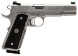 Wilson Combat CQBEFS45SS CQB Elite 45 ACP 8+1 5" Stainless Match Grade Barrel, Serrated Stainless Steel Slide, Stainless Steel Frame w/Beavertail, Black G10 Starburst Grip