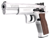 Tanfoglio IFG TF-LIMPRO-10 Defiant Limited Pro 10mm Auto Caliber with 4.80" Barrel, 13+1 Capacity, Overall Hard Chrome Finish Steel, Beavertail Frame, Serrated Slide & Brown Polymer Grip