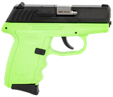 SCCY Industries CPX-3CBLG CPX-3  380 ACP 10+1 3.10" Lime Green Polymer Serrated Black Nitride SS Slide Finger Grooved Lime Green Polymer Grip