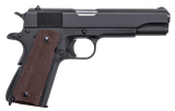 Auto-Ordnance 1911BKOMA 1911 A1 GI Spec *MA Compliant 45 ACP 7+1, 5" Stainless Steel Barrel, Matte Black Serrated Carbon Steel Slide & Frame w/Beavertail, Brown Checkered Polymer Grip