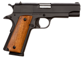 Rock Island 51417 GI Standard MS *CA Compliant 45 ACP Caliber with 4.20" Barrel, 8+1 Capacity, Overall Black Parkerized Finish Steel, Beavertail Frame, Serrated Slide & Wood Grip