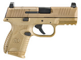 FN 66100574 509C MRD 9mm Luger 15+1/12+1, 3.70" Black Recessed Target Crown/Steel Barrel, Flat Dark Earth PVD Optic Ready/Serrated Slide & Polymer Frame w/Picatinny Rail,  Ambidextrous