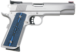Colt Mfg O5072XE Gold Cup Trophy 9mm Luger 9+1 5" Steel Barrel,  Stainless Steel Serrated Slide & Frame w/Beavertail, Competition Blue G10 Grips, Ambidextrous