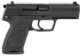 HK 81000309 USP V1 SA/DA 9mm Luger Caliber with 4.25" Barrel, 10+1 Capacity, Overall Black Finish, Serrated Trigger Guard Frame, Serrated Steel Slide & Polymer Grip Includes 2 Mags