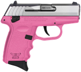 SCCY Industries CPX-4TTPK CPX-4  380 ACP 10+1 2.96" Pink Polymer Serrated SS Slide Finger Grooved Pink Polymer Grip